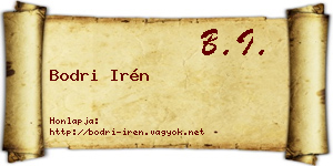 Bodri Irén névjegykártya
